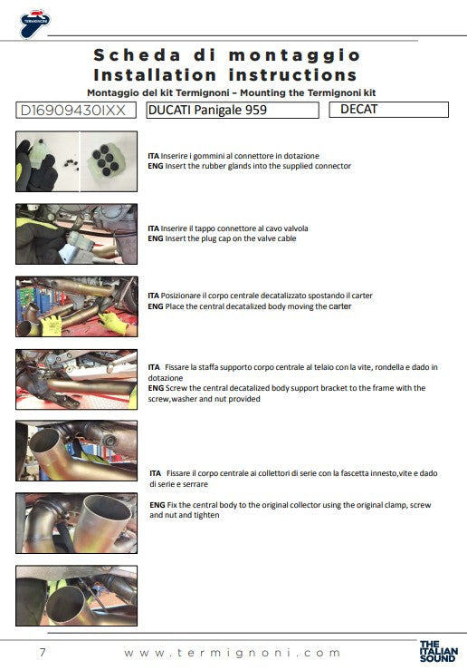 Termignoni Kat-Değiştirme Borusu Ducati Panigale 959 (16-19) D16909430IXX 