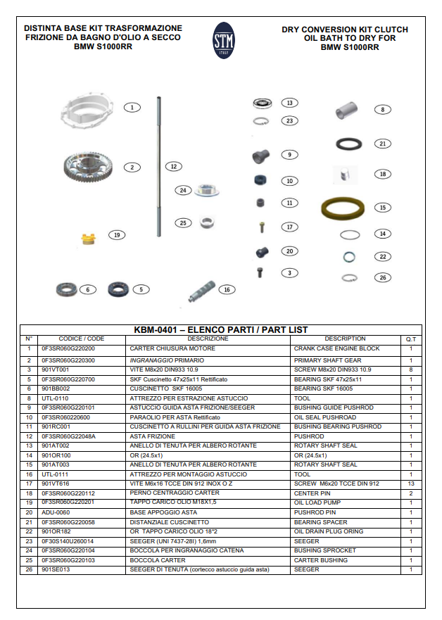 STM EVO GP Kuru Debriyaj BMW S1000RR K46 (09-18) KTT-1300 