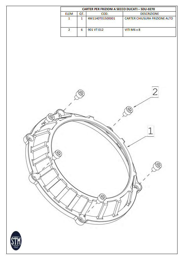 STM EVO GP Kuru Debriyaj Ducati Panigale 1199/1299 KTT-0500 