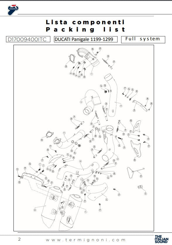 Termignoni Komplett sistem Force Ducati Panigale 1199/R/S (12-17) D17009400ITC 