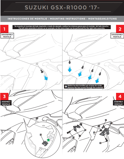 Puig Kanatçıklar Spoiler Ağırlık Suzuki GSX-R 1000 (17-23) 9738 