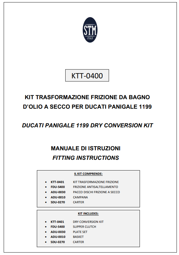 STM EVO SBK Kuru Debriyaj Ducati Panigale 1199/1299 KTT-0400 