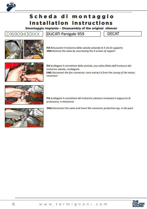 Termignoni Kat-Değiştirme Borusu Ducati Panigale 959 (16-19) D16909430IXX 