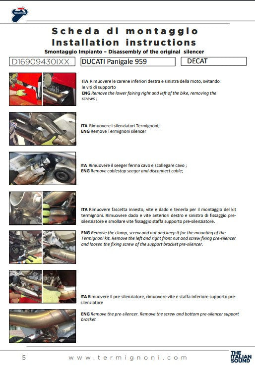 Termignoni Kat-Değiştirme Borusu Ducati Panigale 959 (16-19) D16909430IXX 