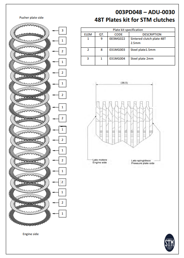 STM EVO SBK Kuru Debriyaj Ducati Panigale 1199/1299 KTT-0400 