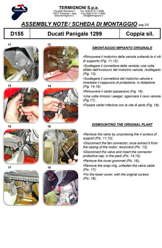 Termignoni Slip-On Kiti Karbon Ducati Panigale 1199/R/S (12-17) D155102CPT+D155Y 