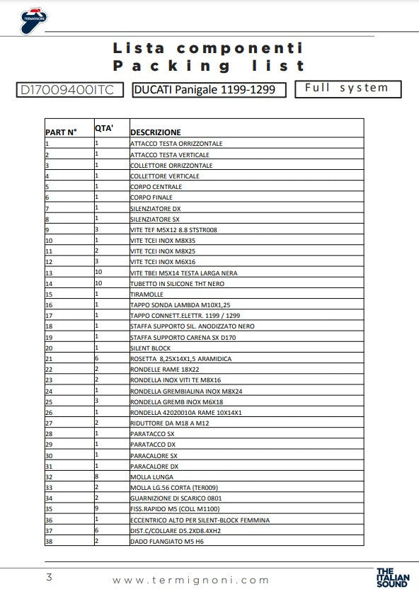 Termignoni Komplett egzoz sistemi Force Ducati Panigale 1299/S (15-18) D17009400ITC 