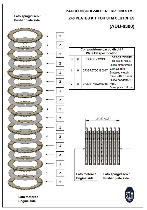 STM EVO GP Kuru Debriyaj Ducati Panigale V2 955 (20-24) KTT-2600 