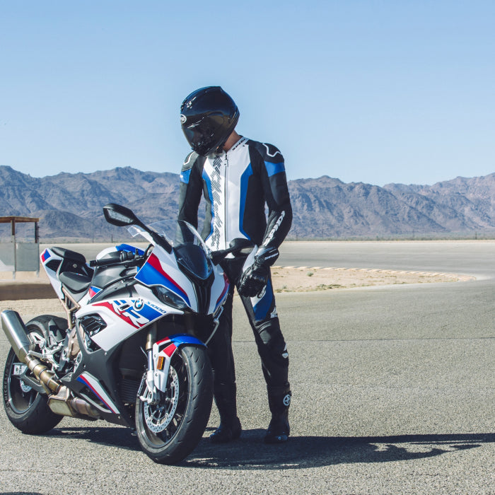 Spidi Laser Pro Tek Parça Deri Tulum – Delikli Yarış Tulum | Erkek | Siyah/Mavi | Y154022 