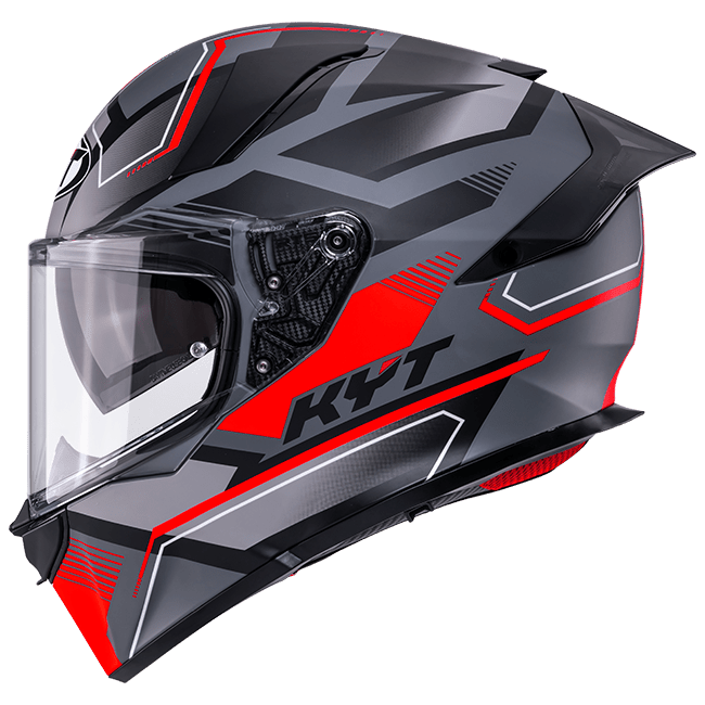 KYT R2R Kask Parsec Mat Gri / Kırmızı Y6R20023 