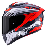 Suomy Track-1 Kask Çerçevesi Beyaz/Kırmızı K6T10022 