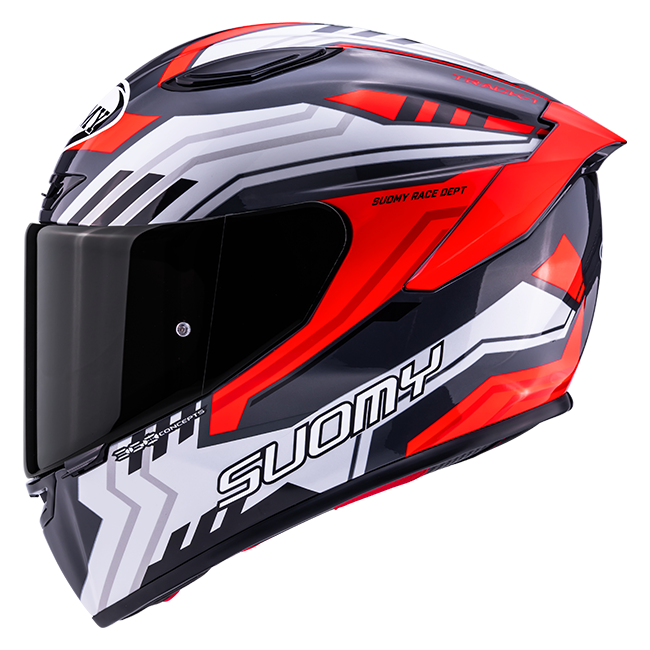 Suomy Track-1 Kask Çerçevesi Beyaz/Kırmızı K6T10022 