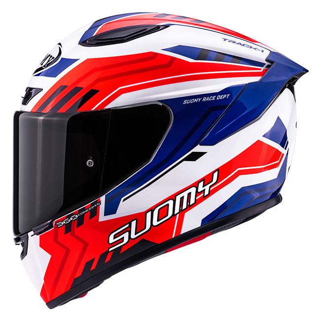 Suomy Track-1 Kask Çerçevesi Beyaz/Kırmızı/Mavi K6T10023 