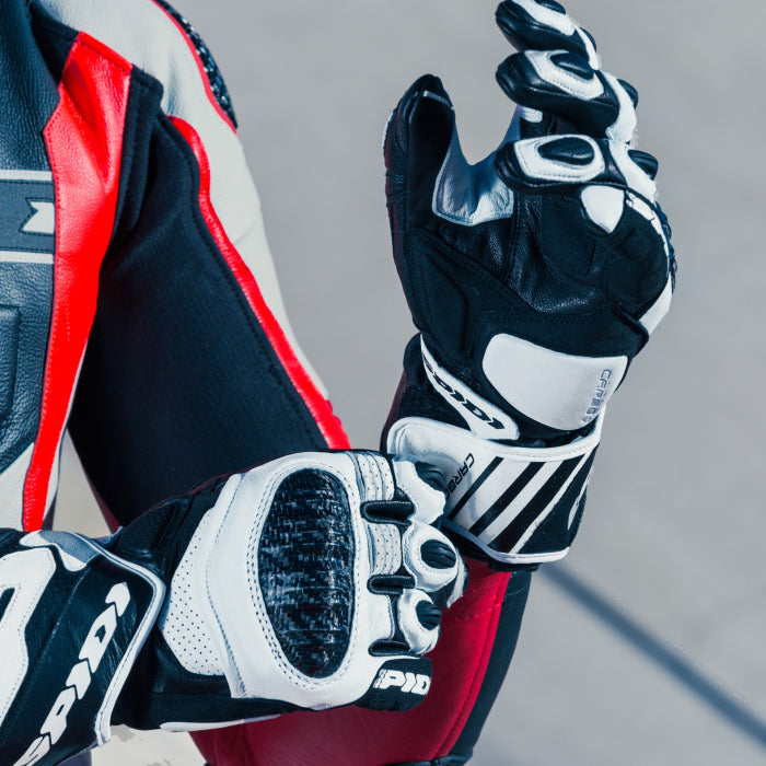 Spidi Carbo 7 Yarış Motosiklet Deri Eldivenleri | Erkek | Siyah | A210026 