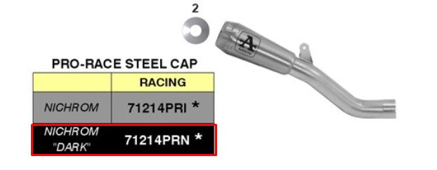 Arrow Slip-On Kit Pro-Race Paslanmaz Çelik Koyu Aprilia RSV4/RR/RF (17-18) 71214PRN 