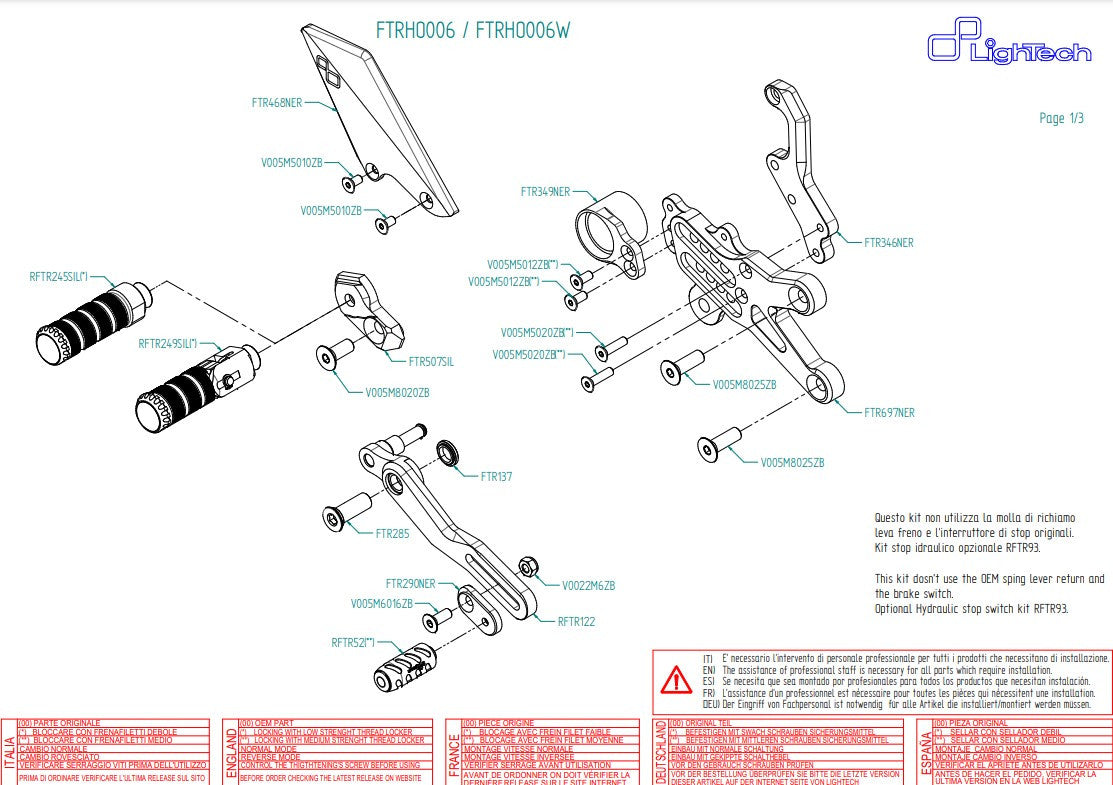 LighTech Fren Sistemi Honda CBR 1000 RR (08-19) FTRHO006/W 