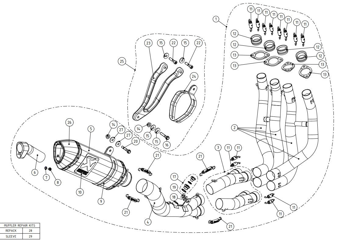 Akrapovic Evolution Line (Titanyum) Kawasaki ZX-10R/RR (16-20) S-K10E9-ZC 