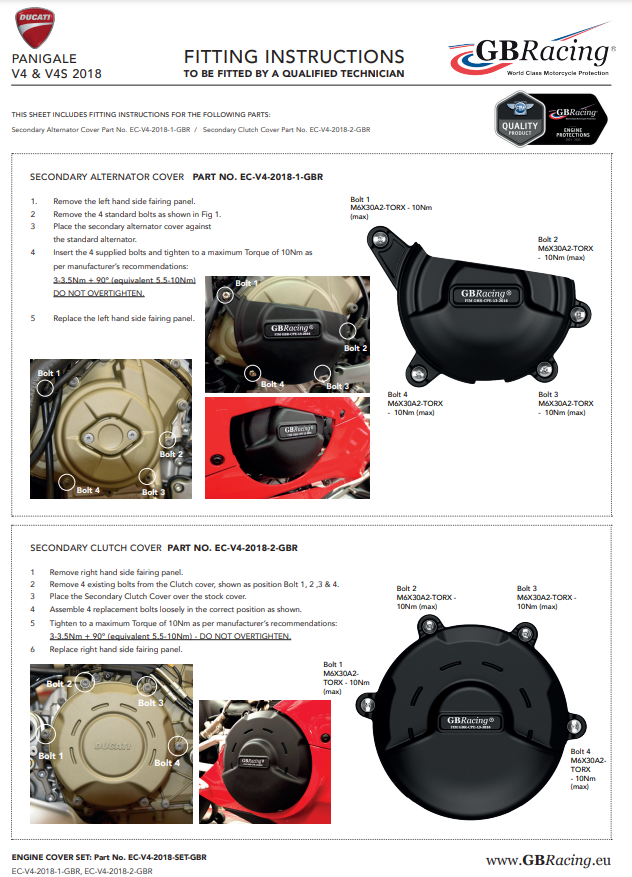 Kupplung Koruma Kapağı GBRacing Ducati Panigale V4/S (18-24) 