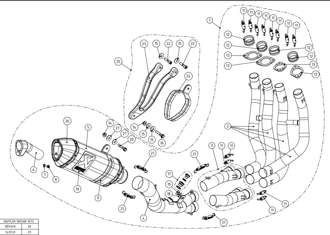 Akrapovic Yarış Hattı (Paslanmaz Çelik) Kawasaki ZX-10R/RR (16-20) S-K10R9-ZC 