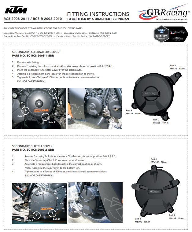 Debriyaj Koruyucu Kapağı GBRacing KTM RC8/R 1190 (08-16) 