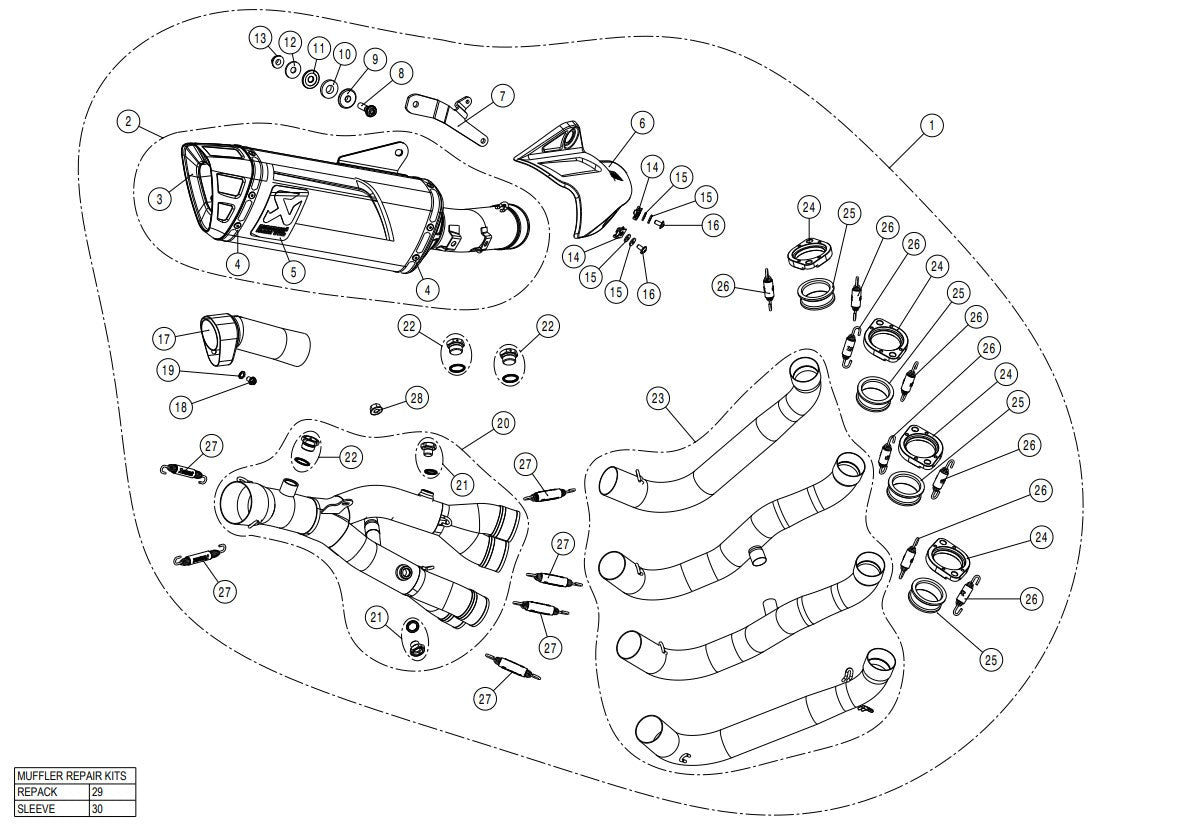 Akrapovic Yarış Hattı (Paslanmaz Çelik) Yamaha YZF-R1/M (15-26) S-Y10R15-APLT 
