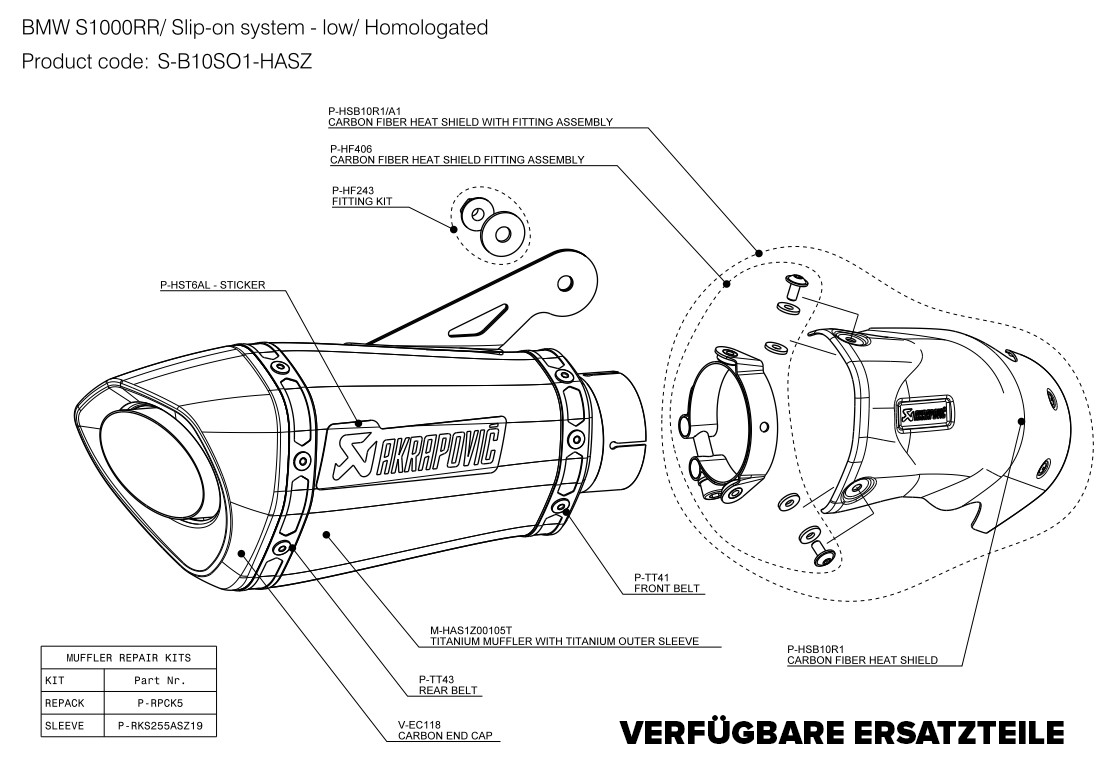 Akrapovic Slip-On Line (Titanyum) BMW S1000RR K46 (10-14) S-B10SO1-HASZ 