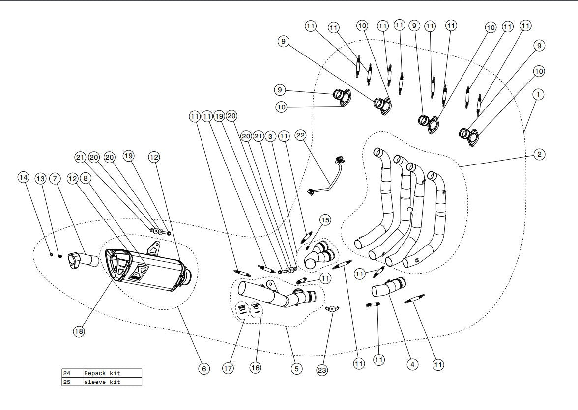 Akrapovic Yarış Hattı (Paslanmaz Çelik) Suzuki GSX-R 1000 (17-26) S-S10R11-APLT 