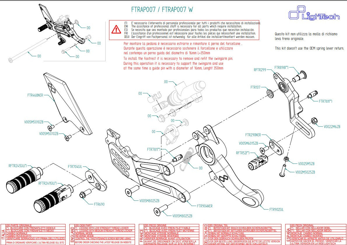 LighTech Aprilia RS 660 (20-26) FTRAP007/W fren sistemi 